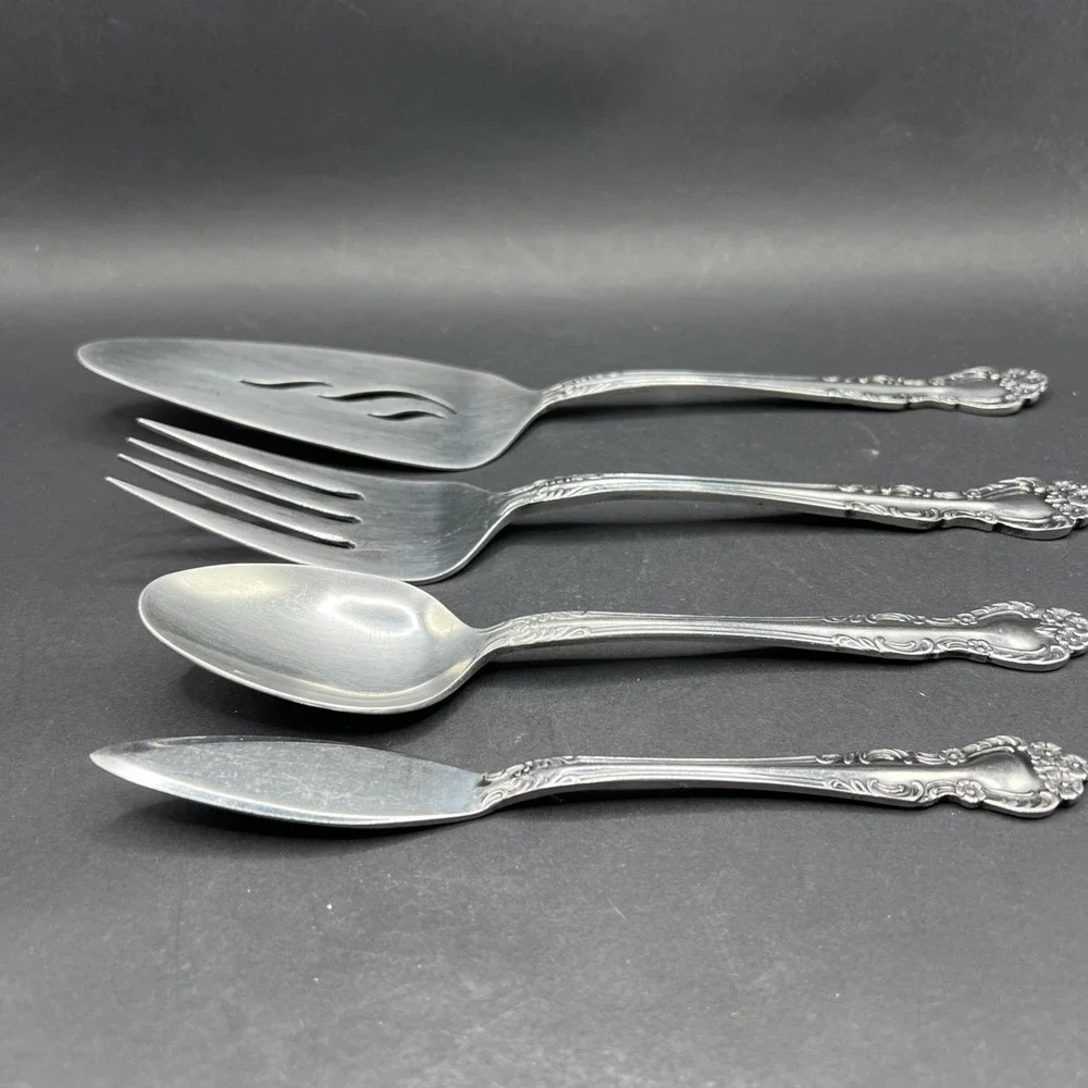 Set of 4 Vintage Ekco Eterna BEAUMONT Stainless Steel Serving Pieces